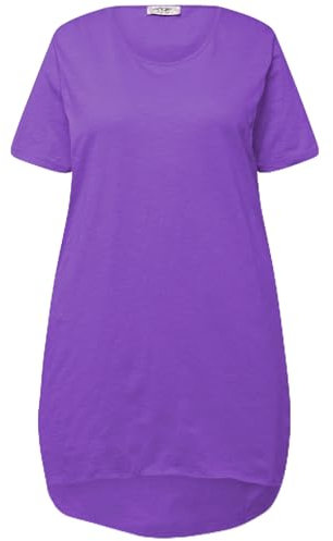 Angel of Style Damen große Größen Übergrößen Plus Size Longshirt, Rundhals, Halbarm, gerundeter Saum lila 46 832019830-46