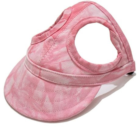 EOYVAIL Chapeaux pour chiens,Chapeau pour chien avec trous d'oreille, casquette de baseball pour chien, chapeau de soleil réglable, chapeau d'extérieur (rose, L)