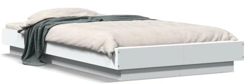 Bulliing Bettgestell mit LED Jugendbett Led Bettgestell Betten Bettrahmen Bed Frame Weiß 100x200 cm Holzwerkstoff - 3281112