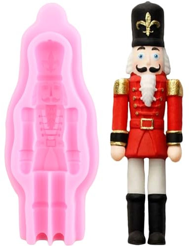 XMOLDNMS Nutcracker Puppet Silicone Mould Soldier Fondant Moulds for Cake Decoration Cupcake Topper Chocolate Polymer Clay Candy Gum Paste
