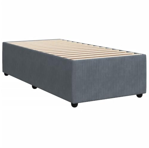 vidaXL Bettgestell, Bettrahmen mit Lattenrost, Einzelbett Polsterbett für Schlafzimmer, Bett Schlafzimmerbett, Dunkelgrau 100x200cm Samt