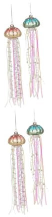 Alipis 4 Stück Weihnachtsschmuck Aus Quallen Perlen-Quallen-Ornament Hängende Qualle Anhänger Zum Aufhängen Am Weihnachtsbaum Weihnachtskugeln Nautischer Christbaumschmuck Glas