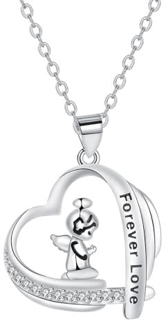 Hifeeled Collier Ange Gardien Argent Sterling 925 Femme Coeur Pendentif, pour Femmes Sœurs Ami Cadeaux Originaux