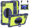 YOUULAR Custodia per tablet per Xiaomi Pad 6 Pro/Xiaomi Pad 6 23043RP34C, 23043RP34G 11, copertura antiurto per tablet con supporto rotante a 360° e cinturino da polso, tracolla blu navy+giallo verde