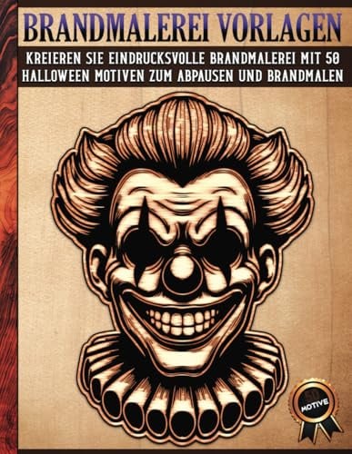 Brandmalerei Vorlagen: Pyrographie Schablonen zum Zeichnen und Brennen mit Halloween-Motiven