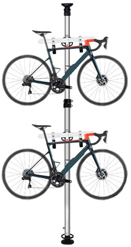 Fahrradständer Boden mit Bügel 3/4m, Metall-Parkständer Ohne Bohren, Vertikaler Fahrradständer mit Teleskopischer Höhe, Tragfähigkeit 100kg(3m/2)