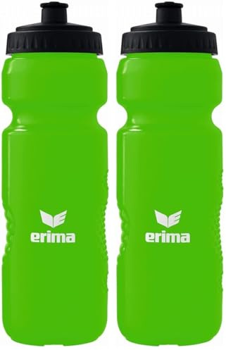 Erima Unisex Erwachsene Zubehör Team Trinkflasche, Kunststoff, green, Standard (Packung mit 2)