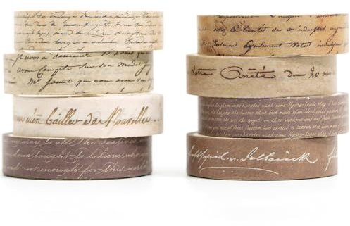 YUBX 8 Rollen Weinlese Washi Tape Set, Retro Masking Tape Dekoratives Klebeband Bunt für DIY Handwerk, Verschönert Journals, Planer, Scrapbooking und Verpackung
