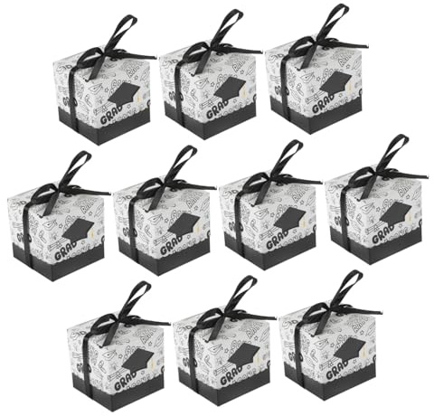 MAGICLULU 10stücke Abschluss Bonbonboxen Aus Papier Bonbonbehälter Für Abschlussfeiern Geschenkschachteln Für Partygeschenke Praktische Geschenkverpackungsboxen Für Süßigkeiten Und