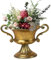 Metal Vase 6 Inch Vintage Trophy-Shaped Golden Color Iron Pedestal Vase with Handle DIY Friendly Decorative Flower Pot for Centerpiece, Wedding, Banquet, Party Metal