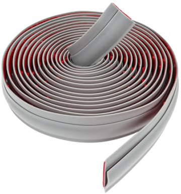 Casoter Carpet Edge Binding Trim Strip 5M Length Self-Adhesive Edge Sealing PVC Floor Transition Strip for Door Mat Carpet Grey