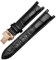 BEUAOCK Bracelet de montre cranté en cuir de vachette grainé crocodile, compatible avec GC Guess Pasha, bracelet étanche en cuir de vachette 20 x 11 mm, 22 x 13 mm, for homme(A-black-a-rose gold,22-13