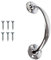 Bow Door Pull Handle 150mm (6 Inch) Polished Chrome Bow Shaped Cupboard Cabinet Door Handle with Fixing Screws for Cupboard Cabinet Wardrobe Drawer & Internal Door Pack of 1