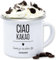 Emaille Tasse Blechtasse - Erzieher - Ciao Kakao Danke für die schöne Zeit I Abschied Geschenk Kindergarten I Schule Abschiedsgeschenk Kita Abschied Kollegen Geschenk Jobwechsel - 300 ml - Weiß