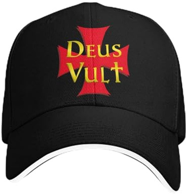 DNRASOK Deus Vult Baseballmützen Schirmmütze Ritter Tempelritter Sonnenschutz Hüte für Männer Frauen