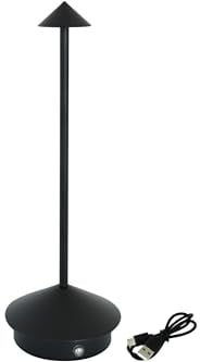 DESIGN decoration LED Akku Tischleuchte Robin schwarz 29,5 cm mit Touch 2 Lichtfarben kabellos