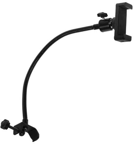 ELAYARD Adjustable Mic Stand Phone Holder Clip for Cellphone with Gooseneck Design Abs Material for Recording and Vlogging