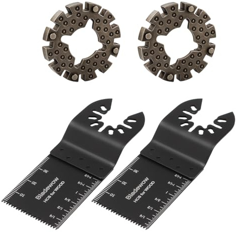 4 Stück Adapter Set, Adapter Auf Universal, 2 Adapter und 2 Sägebänder, für Multitool Sägebätter, DIY Projekte und professionelle Anwendungen