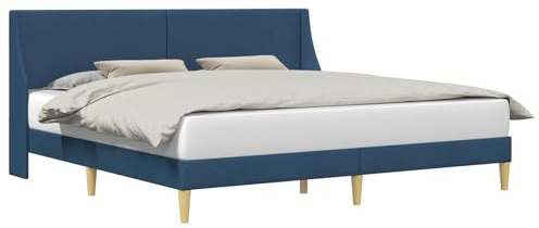 vidaXL Bettrahmen mit Kopfteil Verbindungsplatte, Moderner Bettrahmen, rechteckiges Design, mit Stoff bezogen, platzsparender, Cooler Schlafzimmerschrank