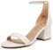 DREAM PAIRS Womens Bridal Sandals Ladies Mid Low Block Heels Sandals,WHITE/PU Size 5 UK, LOW-CHUNK