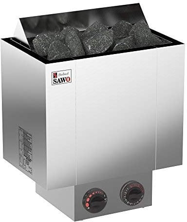 SAWO NORDEX 2017 Elektrische Saunaofen, Leistungsbereich: 4,5 kW; 6,0 kW; 8,0 kW; 9,0 kW; mit integrierte Steuerung (NB-Modell); Multispannung: entweder Einphasig oder 3-Phasig; Edelstahl