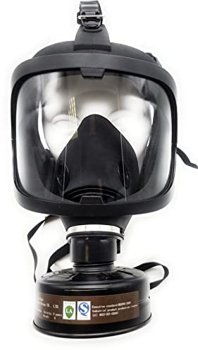OldShop Gasmaske MSA Auer Set - Bundeswehr Gasmaske Replica Sammlerartikel Set mit Maske & Filter - Schwarz…