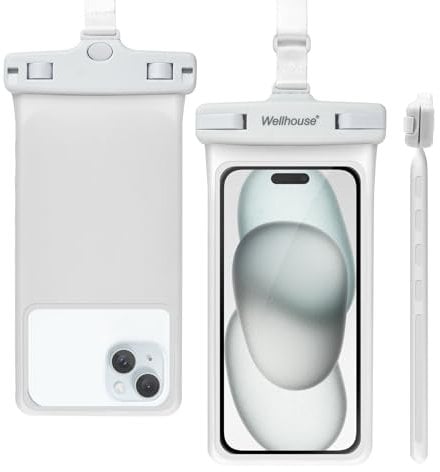 Universelle wasserdichte handyhülle mit Lanyard Handy IP8X Tauchen im Freien Strand unter Wasser bis zu 7,0 wasserdichter beutel 3D nahtlose HD TPU staubdichte Touch-Telefonhülle für iPhone White