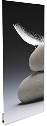 ILO-Radiateur Électrique Mural- Rayonnant- Design- WIFI Connecté +38 Décors- Extra Plat- 750w- Pour pièce de 15m2 -OrientationVert.-Éco, Silencieux- Fabrication France- Zen