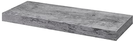 WOLTU Wandboard Wandregal CD DVD Regal Bücherregal Schweberegal Holz Board 80x22.9x3.8cm grau Eiche für Büro, Wohnzimmer, Schlafzimmer, Küche RG9318grei