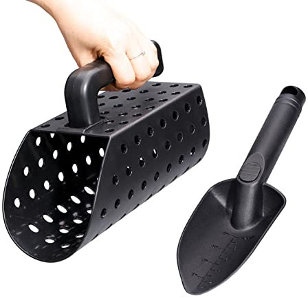 Natudeco Set di Paletta per Sabbia con rilevamento di Metalli Setaccio per Sabbia Portatile Paletta per Sabbia del Tesoro per la Caccia al Tesoro Subacquea in Spiaggia