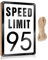 CakJuice Idées de décoration de porche limitation de vitesse 95 km/h panneau en bois pour porche idées déco (Size : 20x30cm)