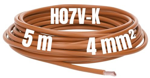 Kalitec 5 Metros H07V-K 4 mm² Marrón Cable Flexible de Conmutación