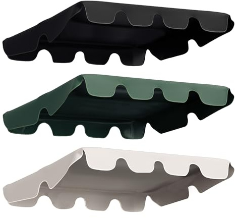 Yugodex Hollywoodschaukel Dachbezug, Anthrazit, Wasserdicht Ersatzdach für Hollywoodschaukel 3 Sitzer, Universal Ersatzdach, UV-Schutz Schaukel Dach Ersatz Bezug