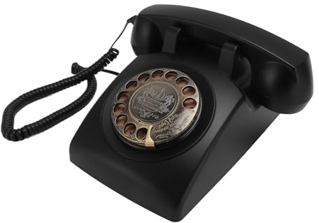Retro Wählscheibentelefon, Vintage Festnetztelefon aus den 1960er Jahren | mechanischer Klingelton klassische Wählscheibe schnurgebundenes Tischtelefon für Zuhause Büro Wohnzimmer Arbeitszimmer