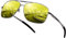 URUMQI Nachtsichtbrille Herren Damen Polarisiert Pilot Metallrahmen Nachtfahrbrille Blendschutz Ultra Leicht Für Autofahren Glänzende Gunmetal Rahmen