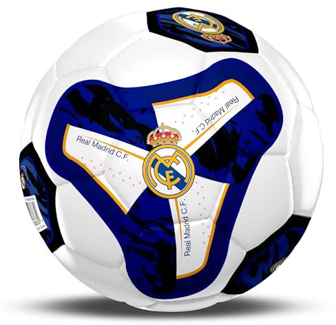 Hy-Pro Offiziell lizenzierter Real Madrid CF-Fußball, Größe 5, Tracer-Design, Training, Match, Merchandise, Sammlerstück für Kinder und Erwachsene