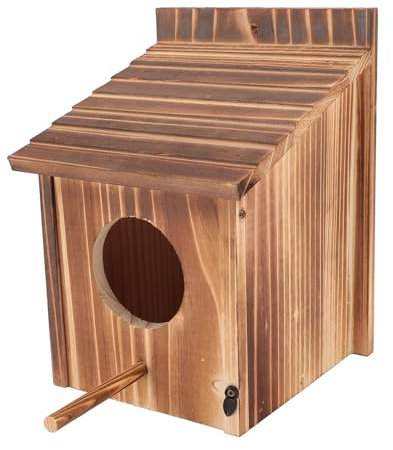Holz-Vogelhaus, Eulenhaus für den Außenbereich, Vielseitig Montierbare Vogelhäuschen für den Außenbereich mit Stangen-Vogelnistkasten, Schleiereulenhaus, Bluebird für Garten
