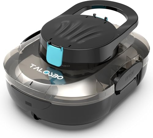 TALOSBO Pleco S1 Robot Piscine sans Fil, 80 Min d'Autonomie, Nettoyeur de Piscine Compact, Double Moteur Aspirateur Piscine Hors Sol, Idéal pour Les Piscines Hors Sol