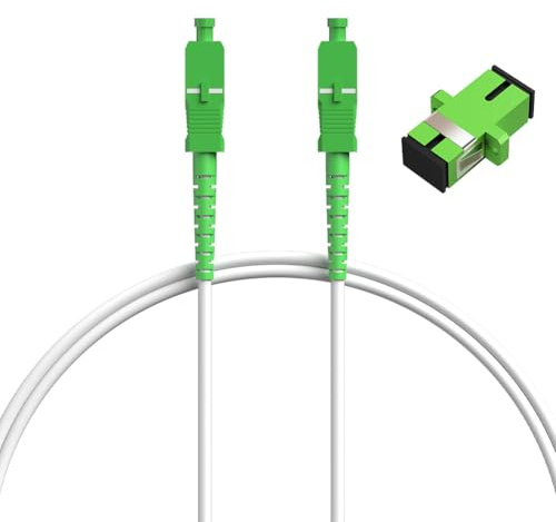 OFFCUP Cavo Fibra Ottica SC/APC per SC/APC, Bretella Fibra Ottica Simplex Monomodale 9/125μm LSZH, OFNP Cavo in Fibra Ottica (FTTH) Con Accoppiatore Fibra Ottica Gratuito(1m)