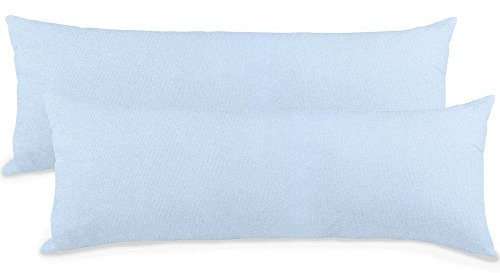 aqua-textil Classic Line Kissenbezug 2er-Set 40 x 120 cm Aqua blau Baumwolle Seitenschläferkissen Bezug Kissenhülle, Kopfkissenüberzug, Pillowcase, Bettkissen, Kopfkissenbezug, Reißverschluss