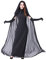 Myir Halloween Kostüm Damen Geister Schwarze Geisterbraut böse Königin, Karneval Ausführen Kostüme Erwachsene Vampir Lange Kleid Horror (Schwarz, X-Large)