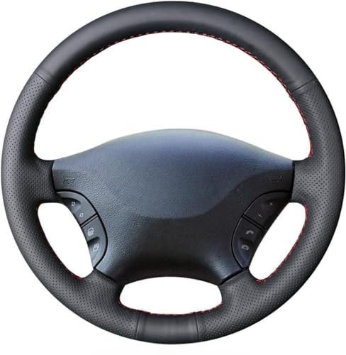 MEWANT Lenkradbezug für W639 Viano 2006-2011 / Vito 2010-2015 / für Crafter 2006-2016 Hand Nähen Schwarz Kunstleder Mikrofaser Leder Auto Lenkradhülle