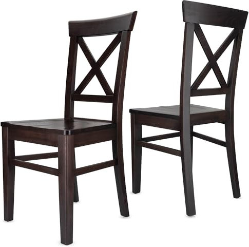 Staboos CH24 Esszimmerstuhle 12er Set Holz Stuhl bis 150 kg - Fertig montiert - Küchenstuhl 100% Massive Kernbuche Holzstuhl (Wenge)