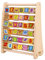 Tooky Toy Alphabetischer und numerischer Abakus - Lernspielzeug aus buntem Holz zum Lernen des Alphabets - Entwicklung der kognitiven und sprachlichen Fähigkeiten für Kinder +24