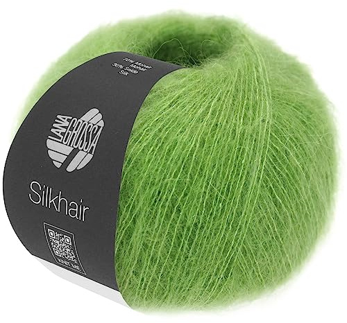 LANA GROSSA Silkhair | Feines Lace-Garn aus Superkid Mohair mit Seide | Handstrickgarn aus 70% Mohair (Superkid) & 30% Seide | 25g Wolle zum Stricken & Häkeln | 210m Garn FB 167