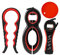 Spring.Rd 4-in-1 Jar Opener Set, 4 Packs Rubber Jar Opener for Weak Hands, Seniors with Arthritis, Black and Red, Plastic, Stainless Steel