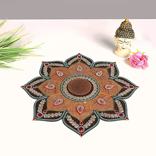 Itiha® Rangoli indische Dekoration für Wand, Boden und Tischdekoration für Weihnachten und Diwali, 17-teilig, handgefertigt (38,1 cm)