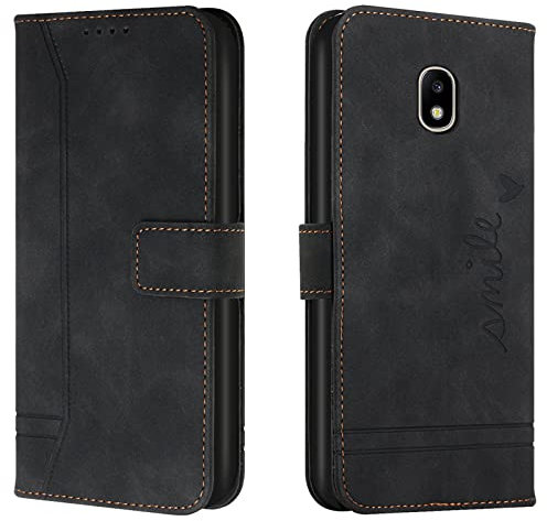 Lihondar Compatible with Samsung Galaxy J5 2017 / J530 Case, Samsung J5 2017 / J530 Case Wallet, PU Leather Folio Flip Cover with Card Holder Magnetic Closure Kickstand Phone Case Cover (Black)