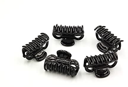 Pinza para el pelo negra tamaño mediano, pack de 5 pinzas de garra para el pelo