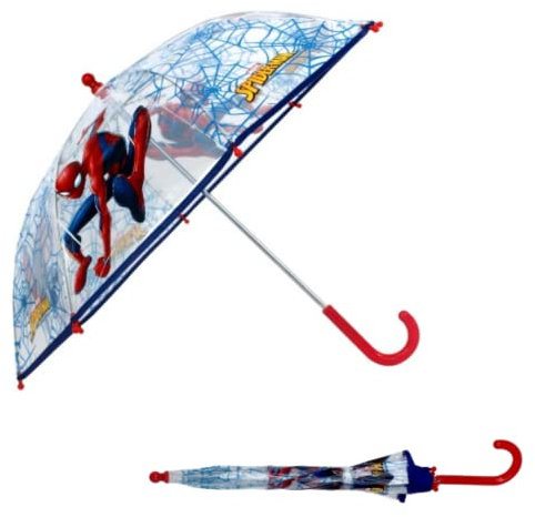 mybagstory - Regenschirm für Kinder – Spiderman – Blau – Kindergarten – Urlaub – Regenschirm für Jungen – 73 cm – Geschenkidee – leicht – kompakt – manuelle Öffnung – robust – klemmfest, blau